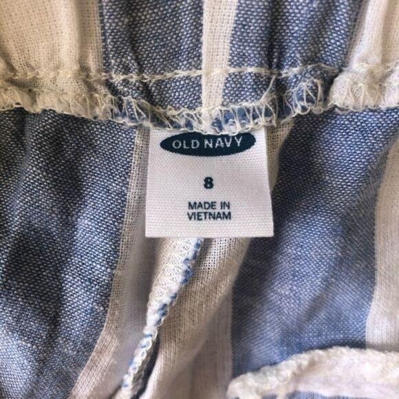 Old Navy Linen-Blend Striped Cullote Pants Size 8 - Picture 5 of 5